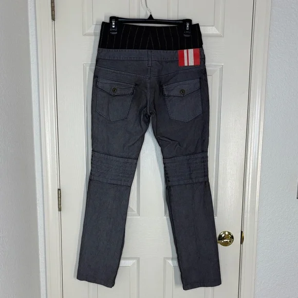 Men's Slim Straight Gray Streetwear Pants - Picture 8 of 15